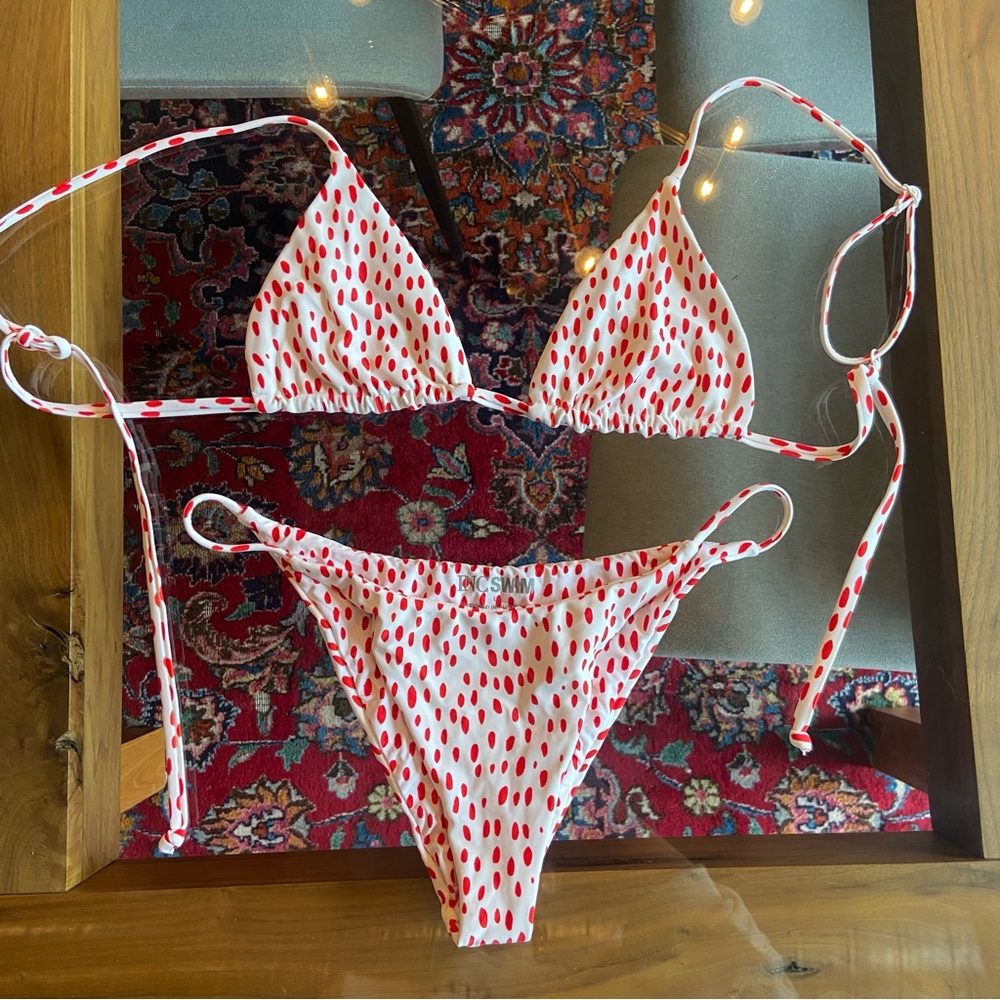 Red and White Polka Dot Bikini